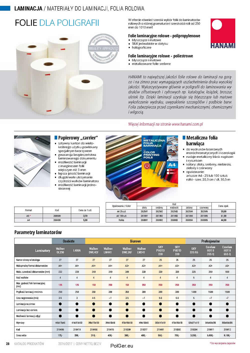 laminacja materiały do laminacji folie laminacyjne polipropylenowe poliestrowe folie rolowe folie arkuszowe